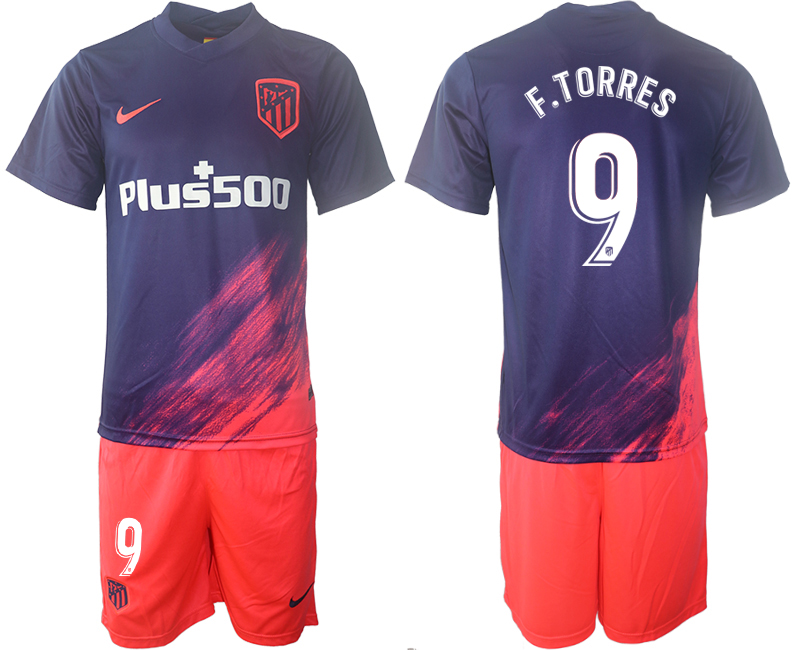 Cheap Men 2021-2022 Club Atletico Madrid away purple 9 Soccer Jersey